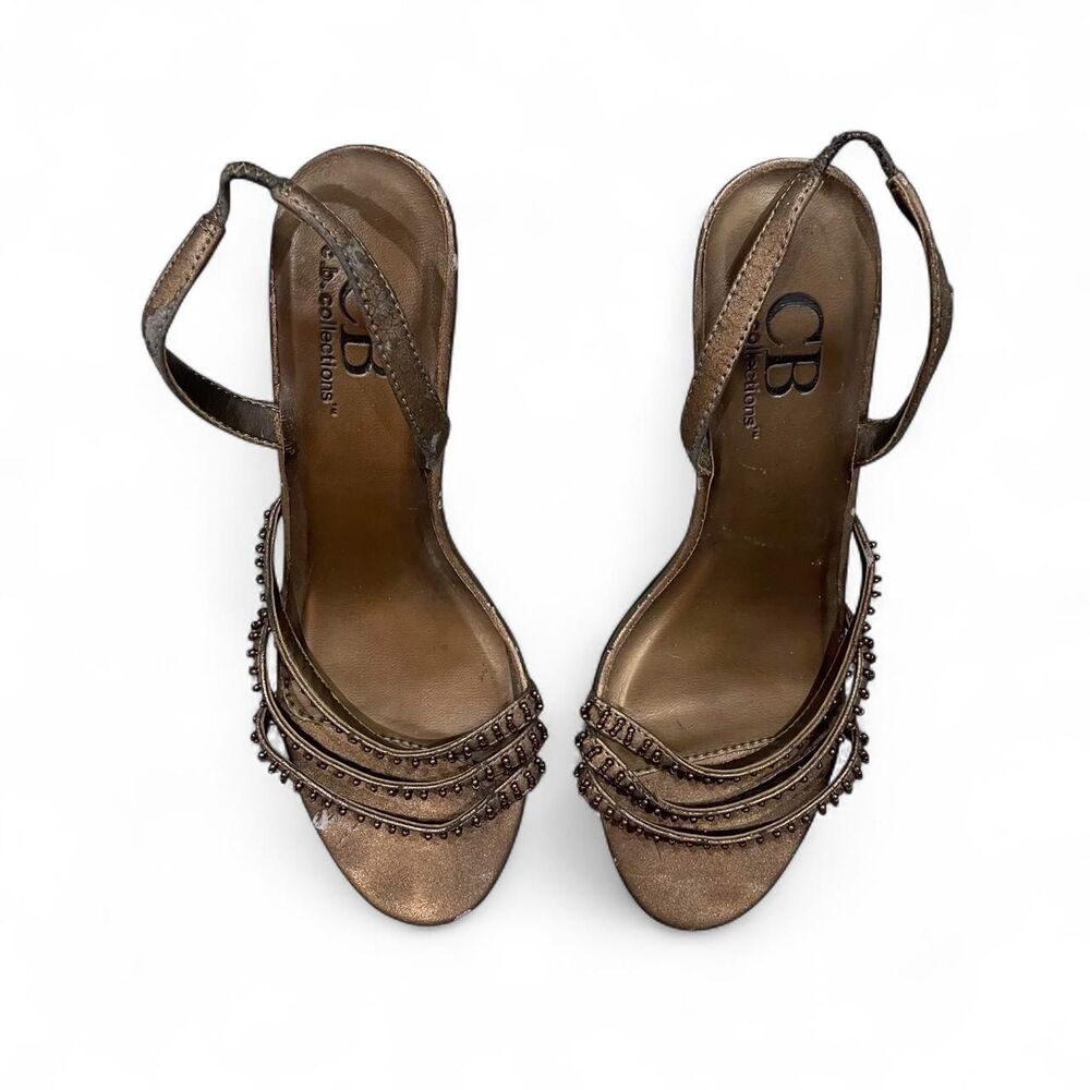 House-of-cb Women's Brown and Gold Sandals
